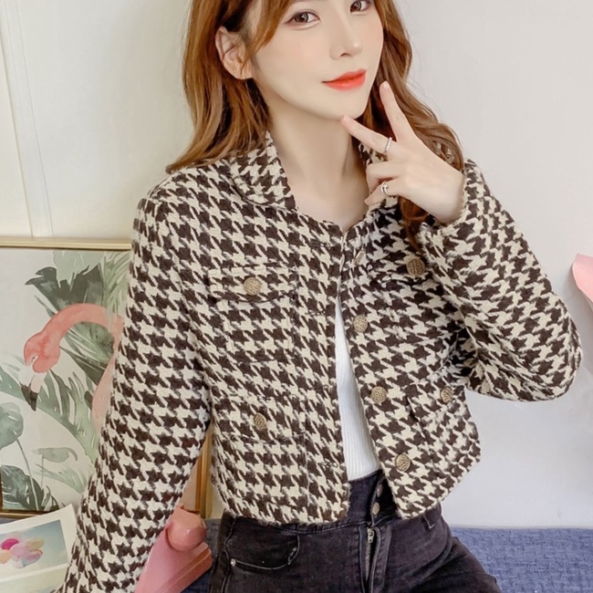 【ZHELIHANGFEI】Áo Khoác Cardigan Dệt Kim Tay Dài Cổ Bẻ Lưng Cao Thời Trang Cho Nữ