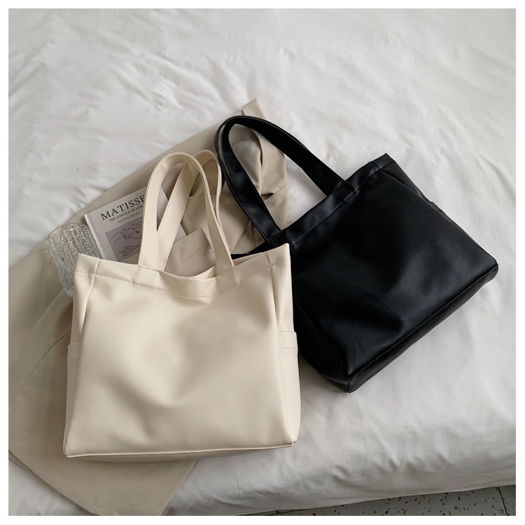 Túi Xách Đeo Vai Màu Sắc Đơn Giản Kích Thước Lớn Phong Cách Retro Cho Nữ