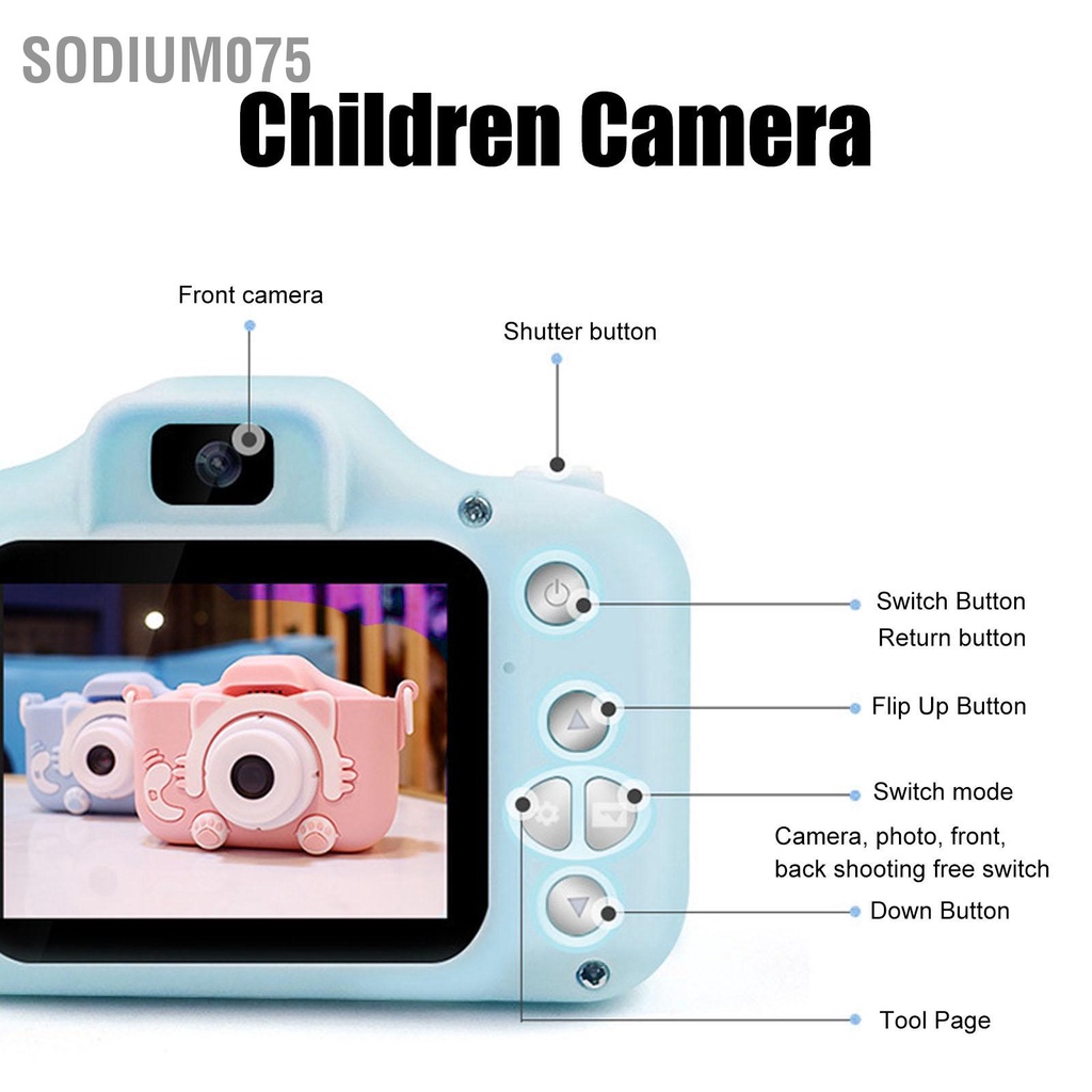 Có thể bán buôn Video Máy ảnh trẻ em bằng silicone Mini đồ chơi có dây đeo cho Sodium075 Hàng giao ngay