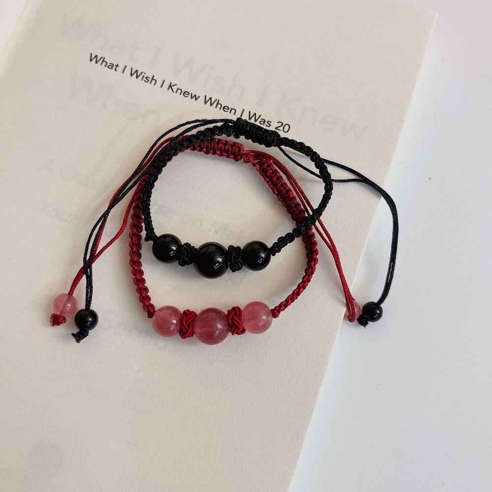 Vòng Tay BERNARDO Tự Nhiên Cho Cặp Đôi|Vòng Tay Tình Bạn Xỏ Hạt Đá Obsidian