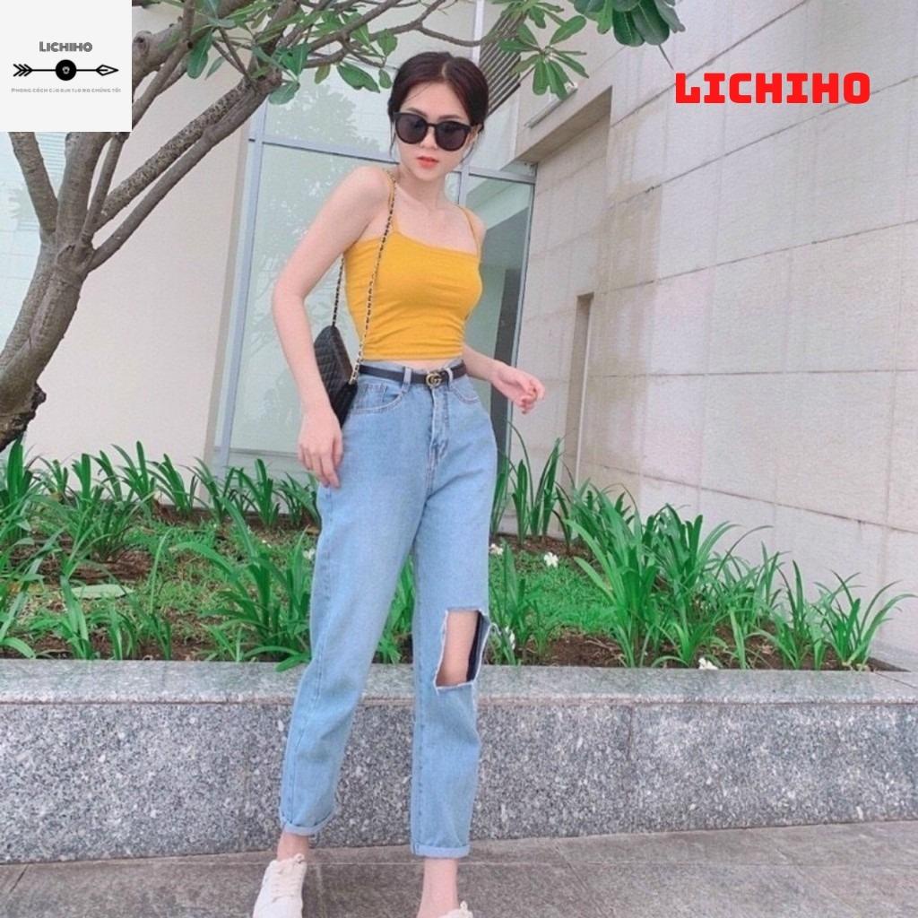 Áo croptop hai dây ôm body CT04 lichiho áo thun nữ ulzzang chất lượng | BigBuy360 - bigbuy360.vn