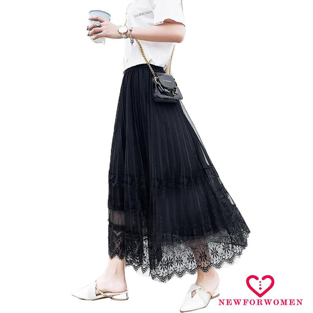 Chân Váy Lưới Họa Tiết Hoa Thêu Thời Trang Cho Nữ