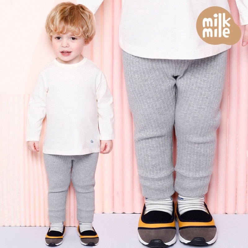 Quần legging Milk Mile chất cotton thun gân mềm mại cho bé cao từ 90-130cm