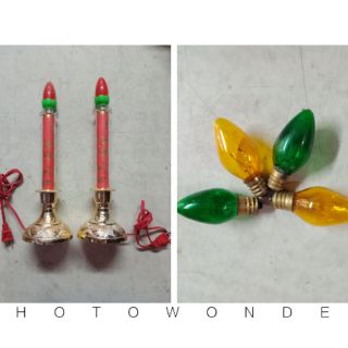 Bộ đèn thờ nến cao 20cm. Tặng thêm 02 bóng nhót.