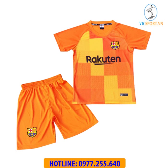 Áo Bóng Đá Trẻ Em, Quần Áo Đá Banh Cho Bé CLB Barcelona Siêu Cưng Vải Thun Lạnh Cao Cấp - Vicspost