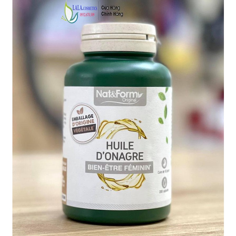 Viên uống hoa anh thảo hữu cơ Nat & Form Huile D'Onagre - Pháp - 200 viên