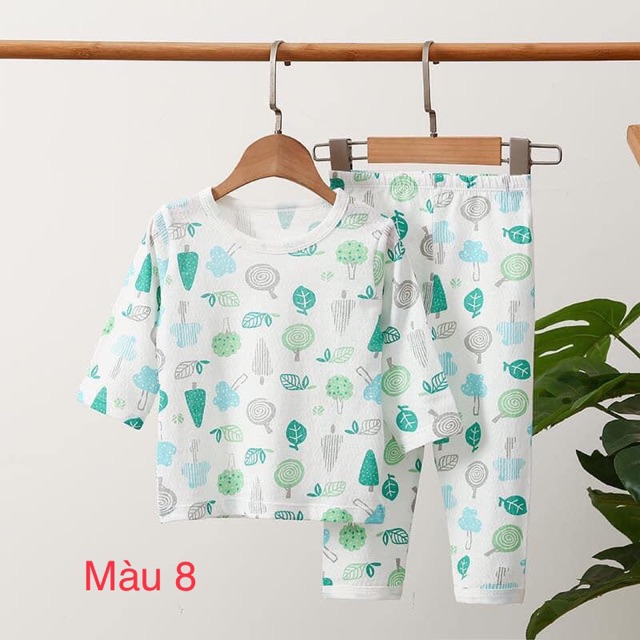 Bộ cotton thông hơi dài tay cho bé từ 9 đế 21kg (Bảng màu 5-10)