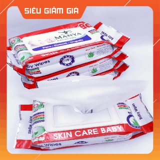 Khăn giấy ướt baby wipes, khăn lạnh, Khăn giấy ướt 16 tờ không mùi hương, vải trơn loại 1, an toàn cho bé