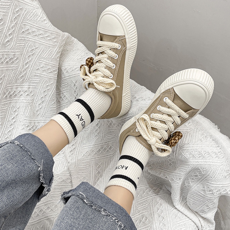 Ielgy Giày Vải canvas Họa Tiết Hoa Chuẩn Bị Cho Nữ