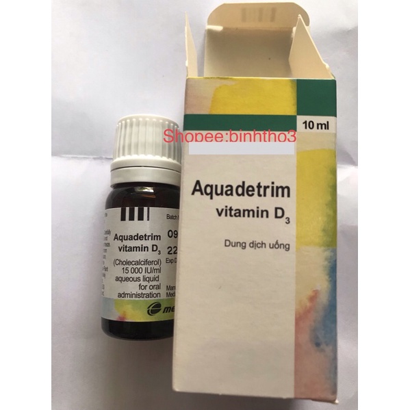 siro aquadetrim vitamin D3 (phòng ngừa còi xương, loãng xương, sinh non, cho trẻ sơ sinh và người lớn...10ml