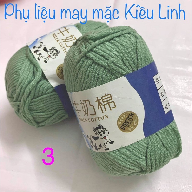 Len cotton Milk bò loại tốt bán từng cuộn 50gam giá rẻ 20k