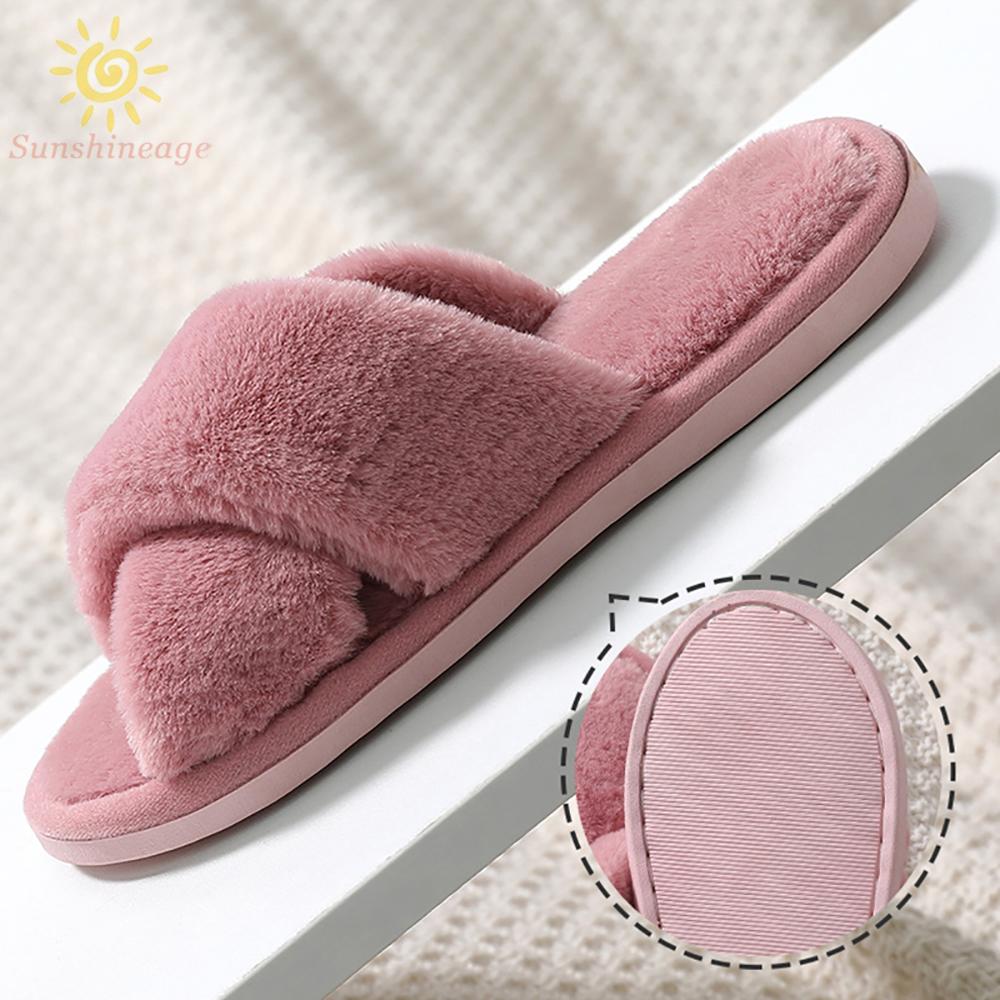 Dép Bông Quai Chéo Thời Trang Nữ Tính