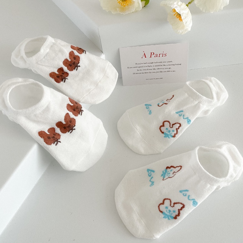 Đôi tất thuyền FHYL họa tiết hoạt hình thời trang mùa hè cho nữ