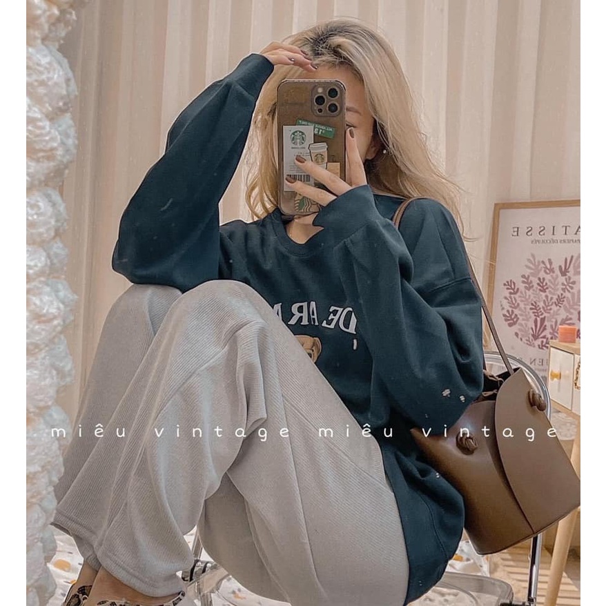 Áo Sweater Nữ In Hình Gấu Dearmy Chất Nỉ Dày Dặn Form Thụng Dễ Phối Đồ -Chuu House - CH0065