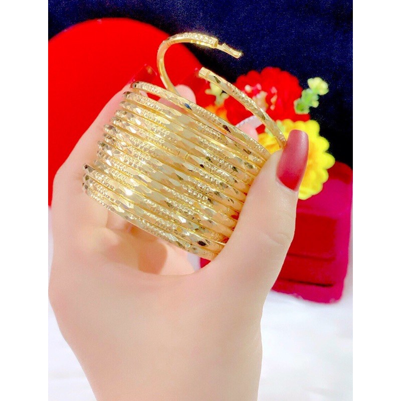 Vòng ximen bộ 7 chiếc cỡ nhỏ khoá bấm mạ vàng 18