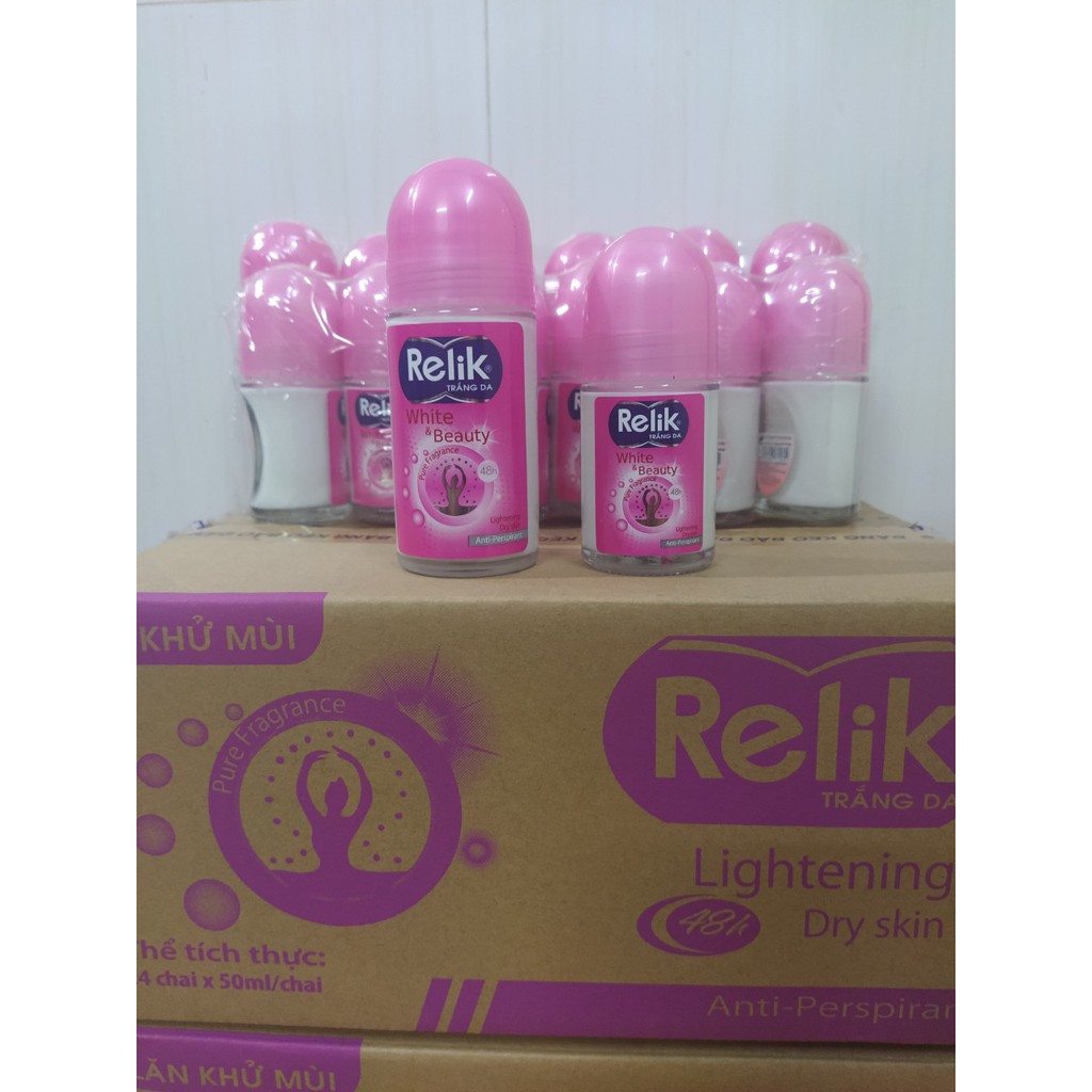 Combo 2 chai lăn khử mùi Relik Hồng 50ml