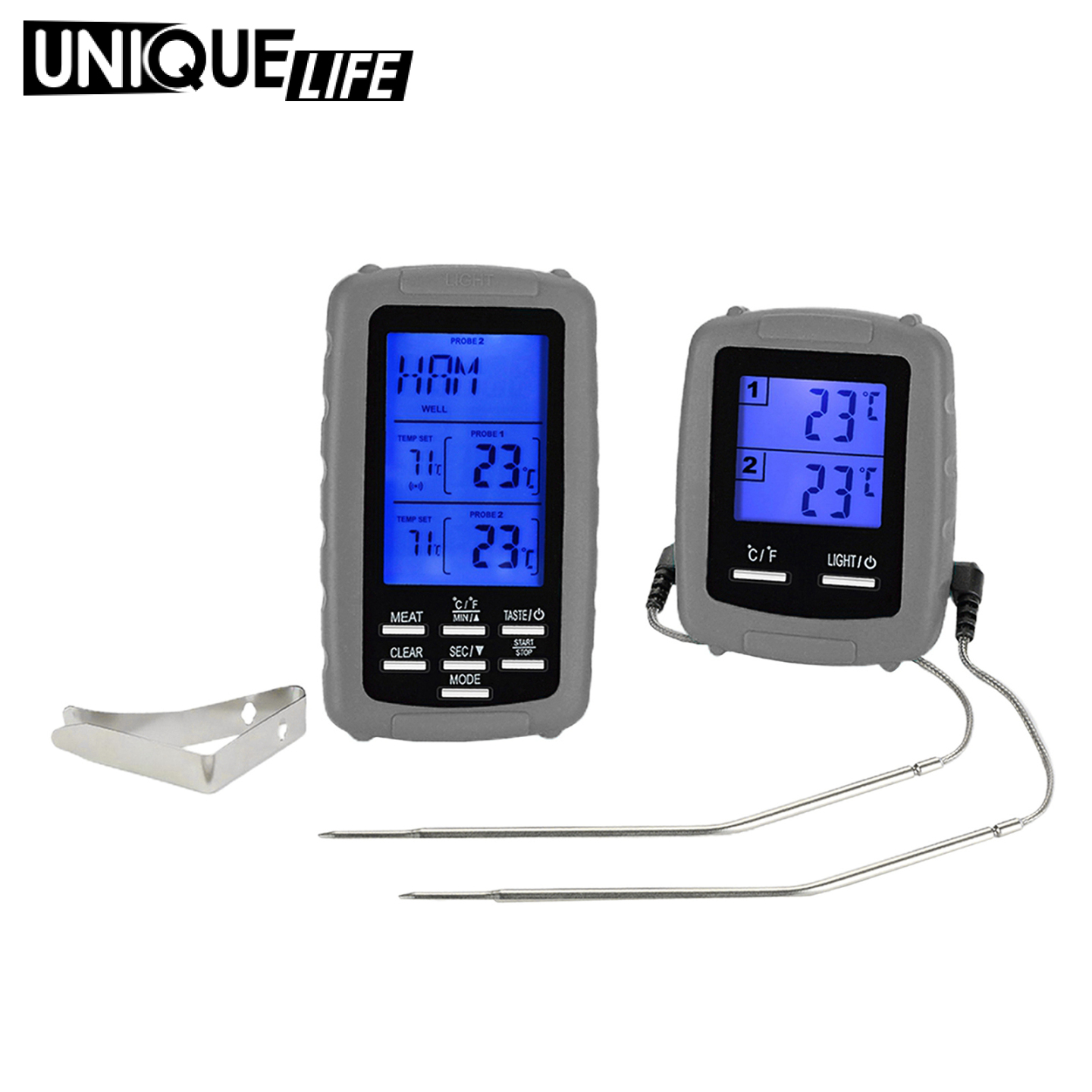 [Unique Life]BBQ Food Thermometer Barbecue Baking Fry Chef Cooking Instant Read Red