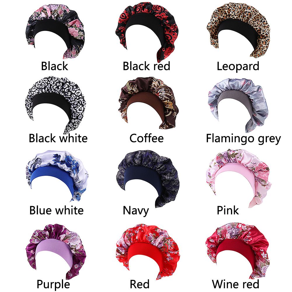 Mũ Trùm Đầu Khi Ngủ Chất Liệu Satin Co Giãn Giúp Chống Rụng Tóc Ốp