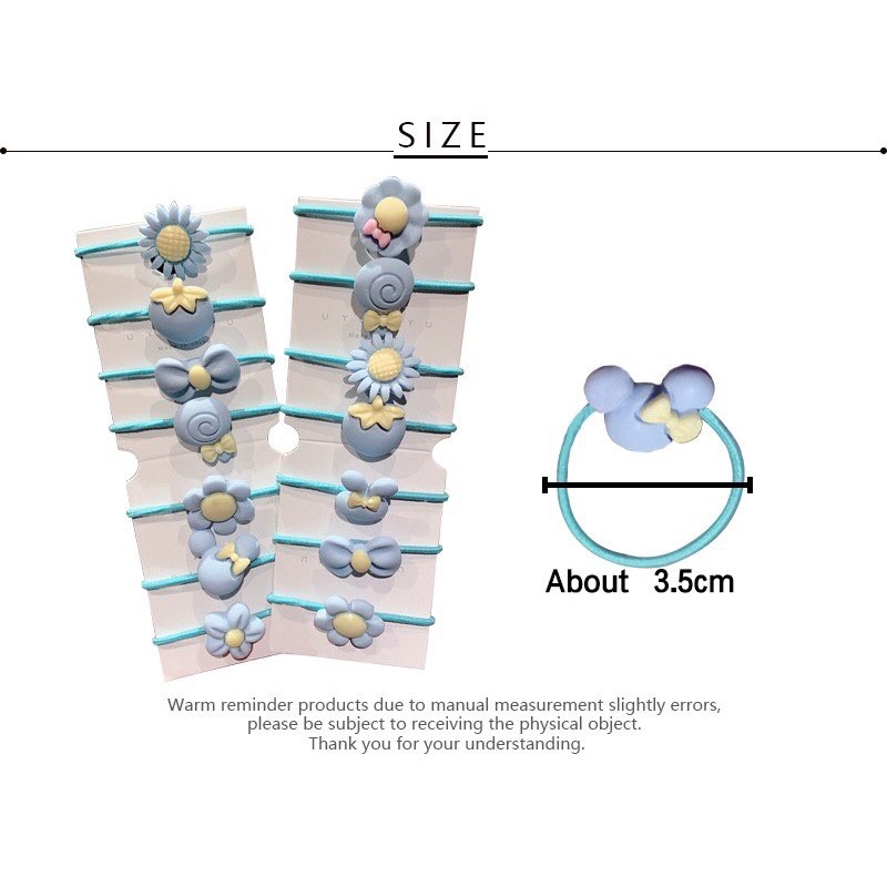 Set 20 Dây Chun Buộc Tóc Nơ Hoa Xinh Xắn Cho Bé Gái