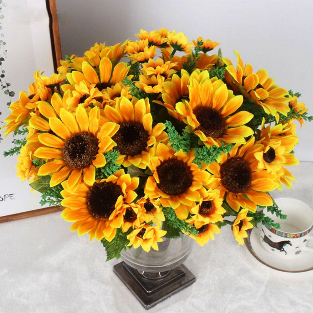 Bó Hoa Hướng Dương Vàng Giả 13 / 20 Bông Trang Trí