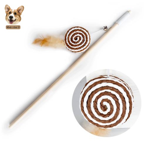 Đồ Chơi Cho Mèo - Cần Câu Mèo Bằng Gỗ