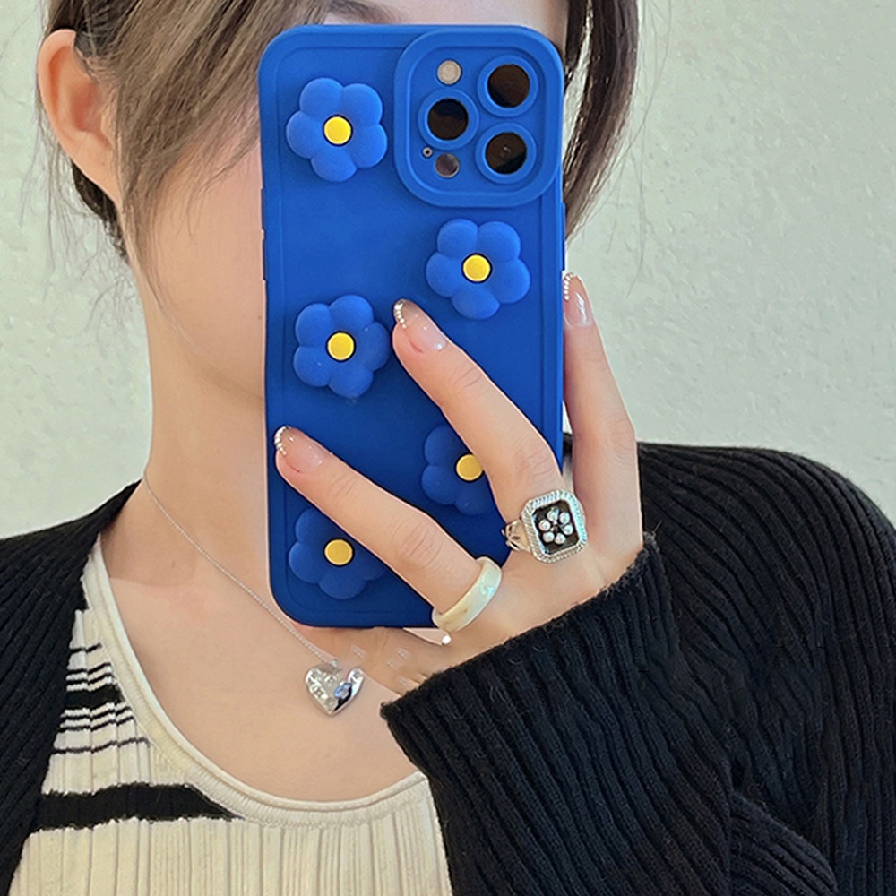 Ốp điện thoại TPU mềm họa tiết hoa 3D chống sốc chống va chạm cho IPhone 13 12 11 Pro Max X XR 8 7 Plus
 | BigBuy360 - bigbuy360.vn