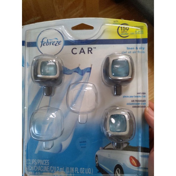 Nước hoa treo oto - máy lạnh Febreze Linen & Sky