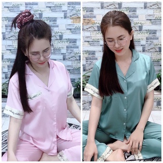 Đồ mặc nhà vải lụa mềm, bộ ngủ hot hit cộc tay