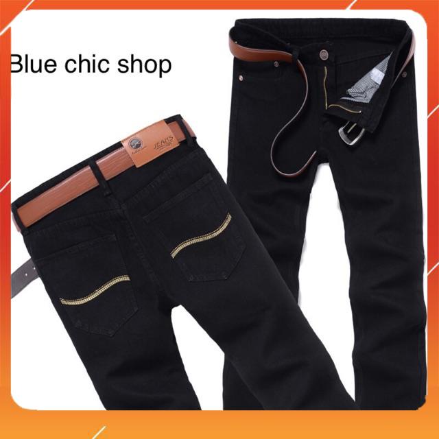 Quần jean nam ống đứng màu đen trơn Quần nam công sở cao cấp phong cách Hàn Quốc-Quần dài nam đẹp 2019