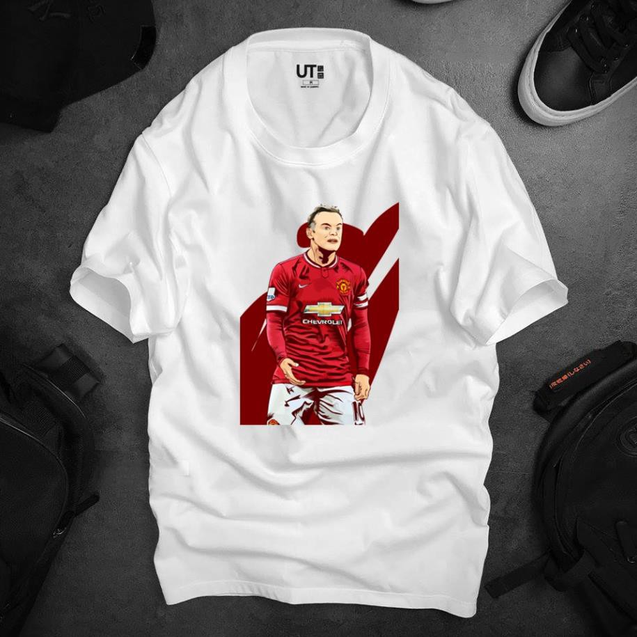 Áo Thun In Hình Wayne Rooney Mã 08 - Áo In Hình Cầu Thủ Bóng Đá