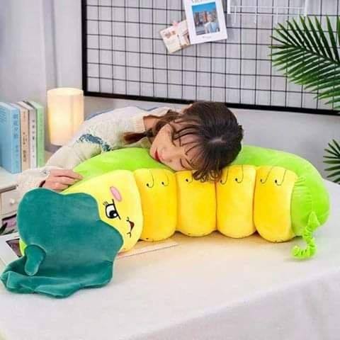 Gấu bông gối ôm sâu đậu cute size 60-120cm cao cấp Joujou mềm mịn dễ thương cho bé