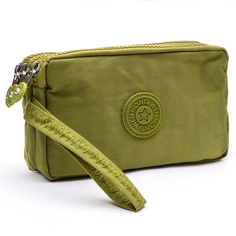 Ví cầm tay Chuwanglin bằng vải bạt 3 dây kéo cho nữ