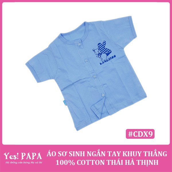 Áo sơ sinh ngắn tay khuy thẳng 100% cotton Thái Hà Thịnh