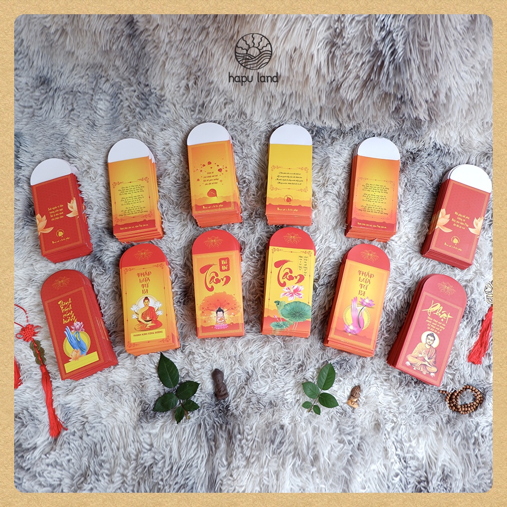 Bao lì xì Phật Giáo thiết kế độc quyền, cao cấp 9x17cm
