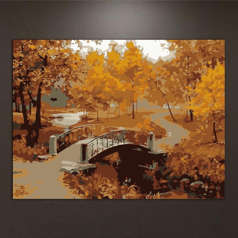 Tranh Sơn Dầu Bằng Acrylic Hình Cây Cầu Dùng Trang Trí Nhà