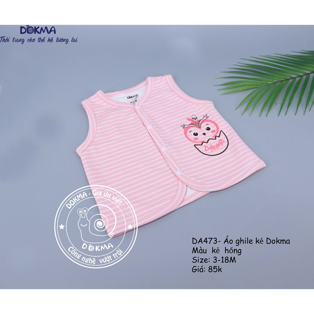 Dokma - Áo gile cotton kẻ 3-18m DA473