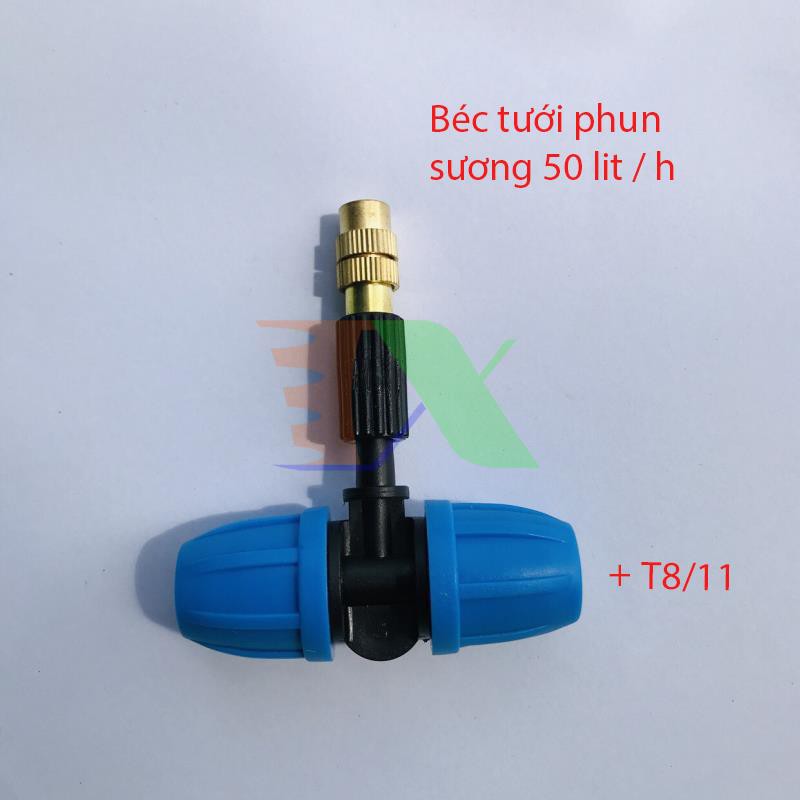 Béc tưới phun sương MT-309H 50 lit / h, Đầu phun sương bằng đồng + Tê 8/11mm