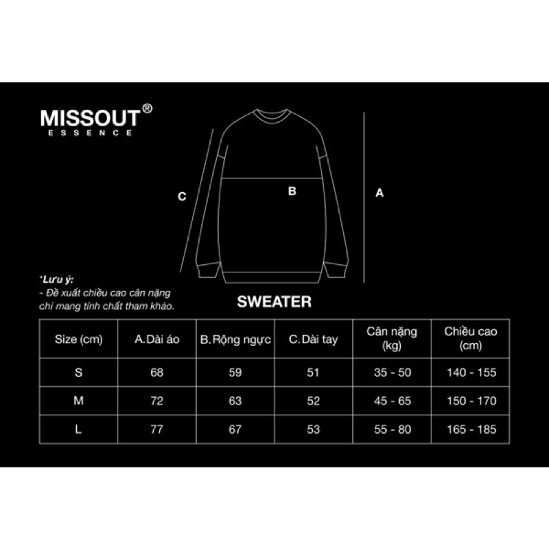 [Missout Chính Hãng] Áo sweater BASIC 𝗠𝗜𝗦𝗦𝗢𝗨𝗧