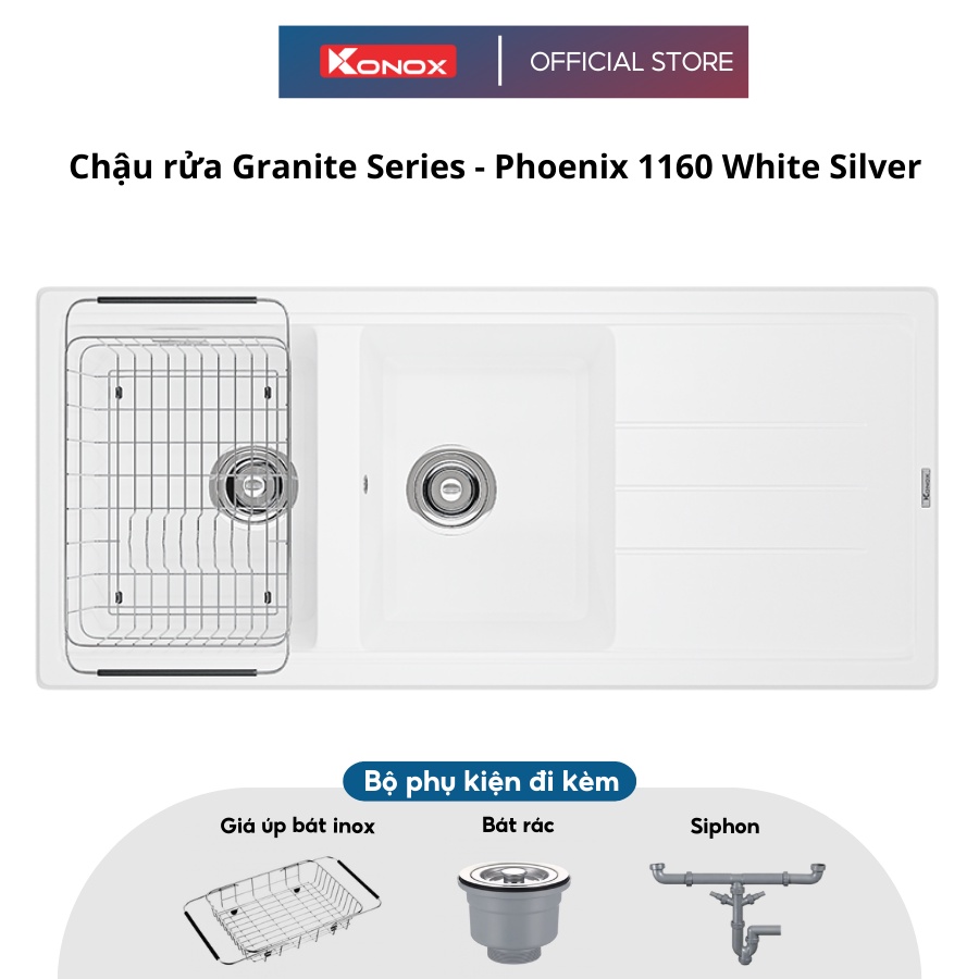 Chậu rửa bát đá KONOX Granite Sink Phoenix 1160