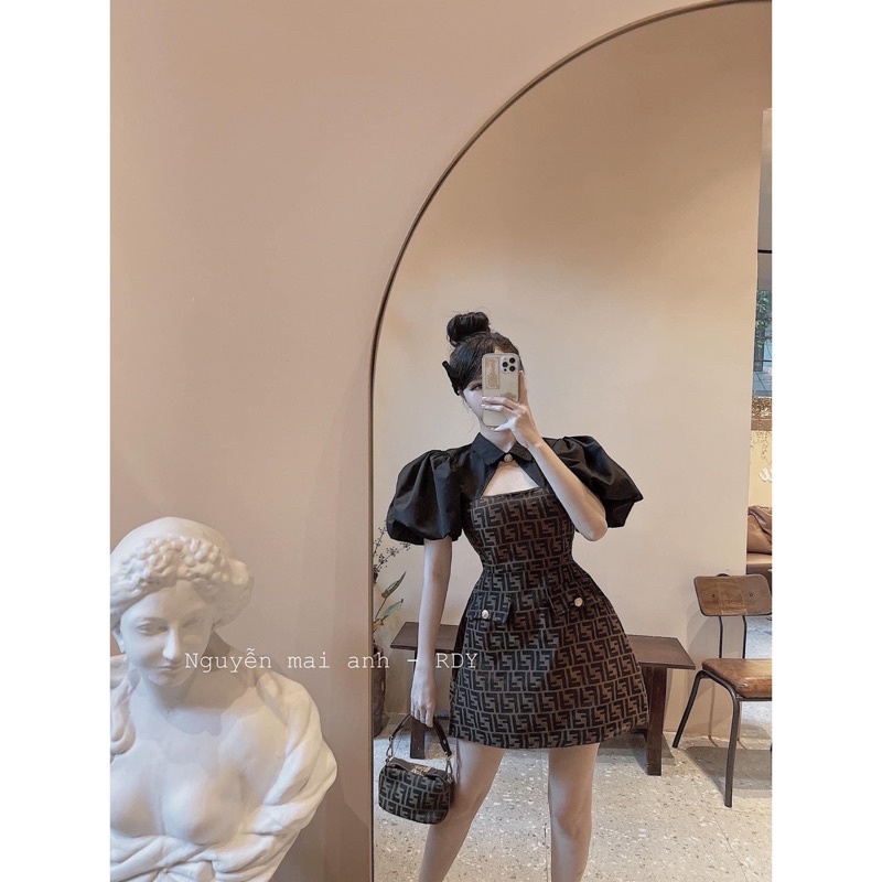 Váy FENDI tay bồng hàng L1