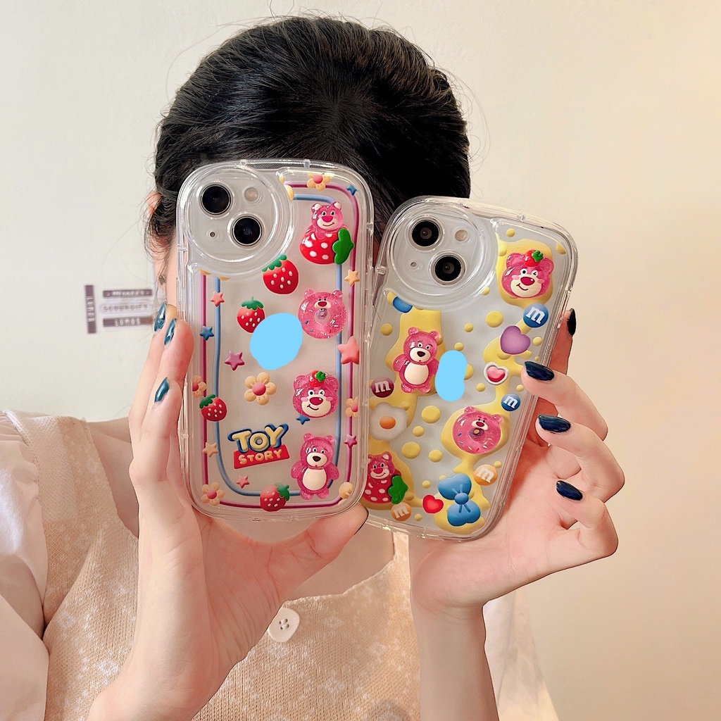 Ốp Điện Thoại Chống Sốc In Hình Gấu Lotso 3D Cho iPhone 14 / 13 / 12 / 11 / X / 8 / 7P