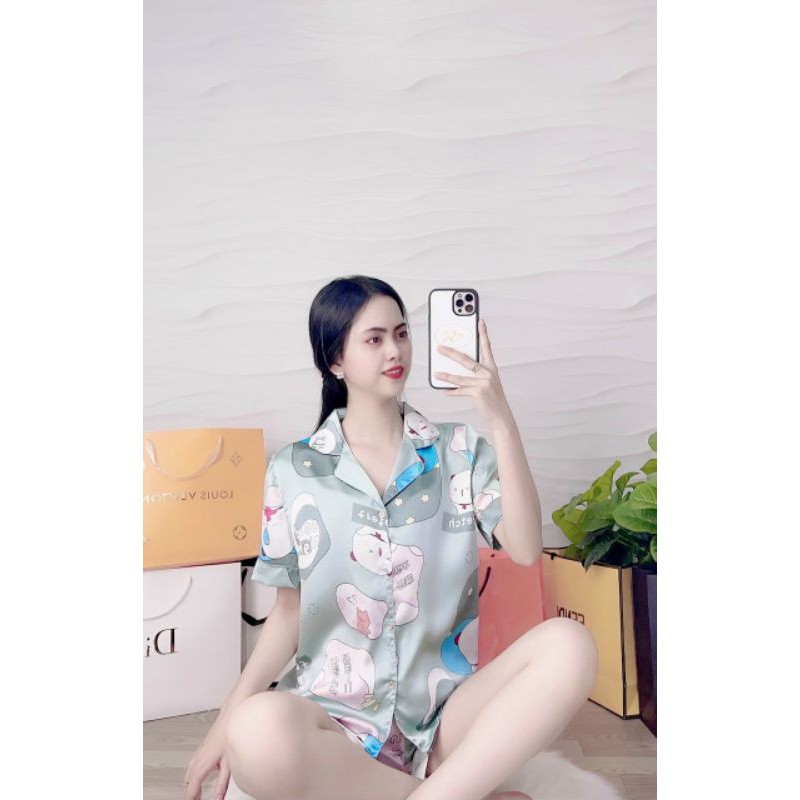 Bộ lụa satin đùi