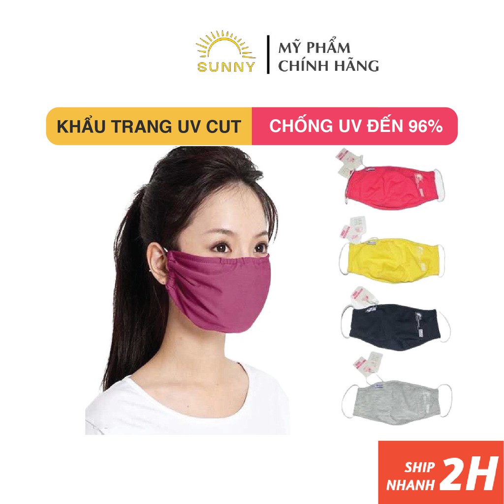 Khẩu trang UVCUT 96% Nhật Bản kháng khuẩn, chống nắng, chống tia UV, chat để chọn màu