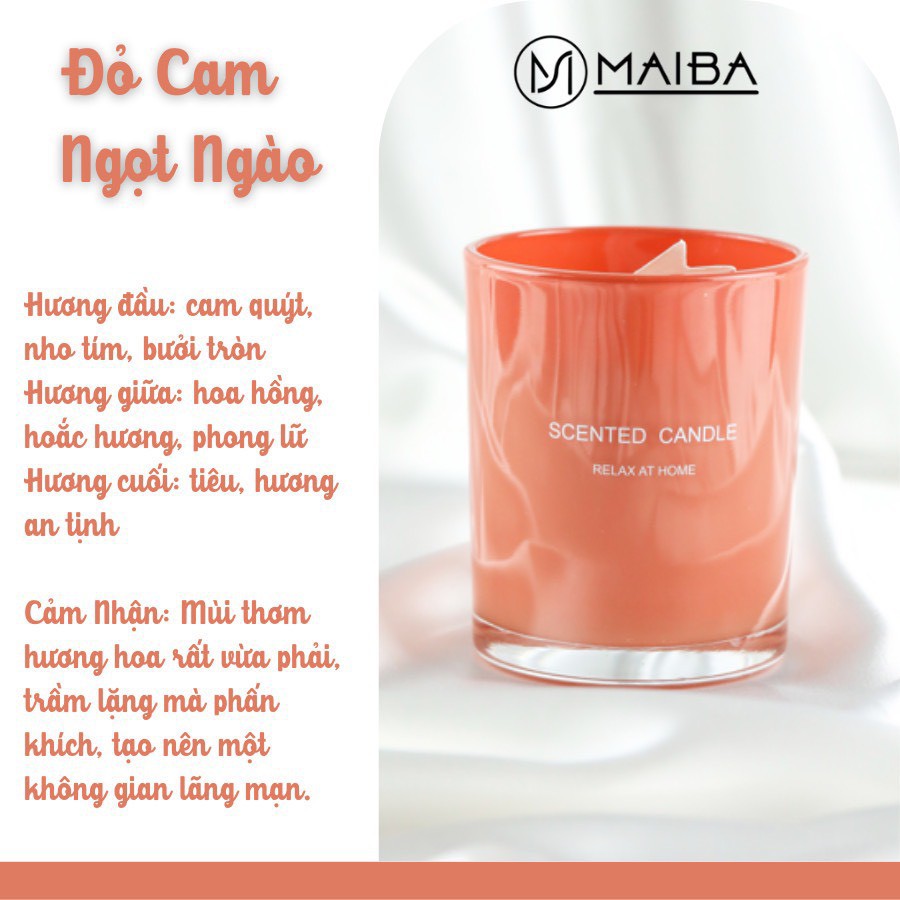 Nến thơm MAIBA Nến thơm thiên nhiên cao cấp làm từ sáp đậu nành và tinh dầu nguyên chất N4M