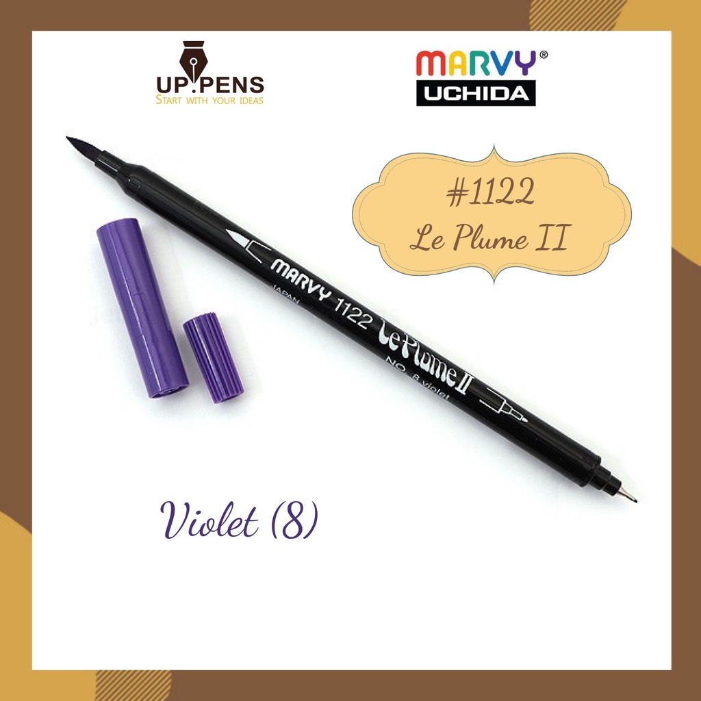 Bút lông đầu cọ viết calligraphy Marvy Le Plume II Double-Sided Watercolor Marker - Màu tím (Violet - 8)