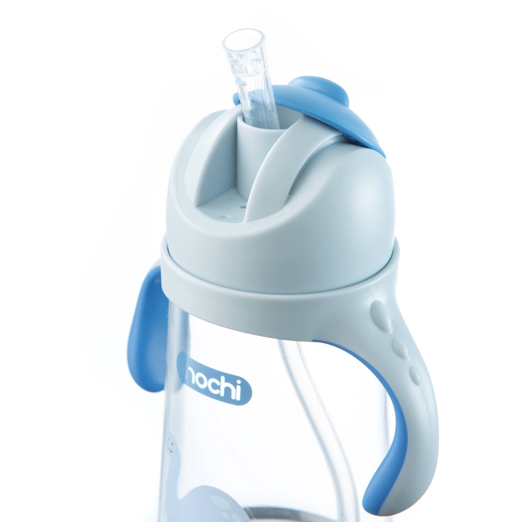 Bình uống nước cho bé Goki Dino INOCHI, bình tập uống có ống hút 470ml - Monnie Kids