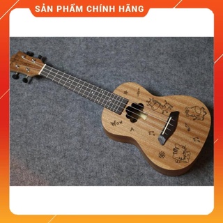 Đàn ukulele concert 23inch bws họa tiết mèo kute