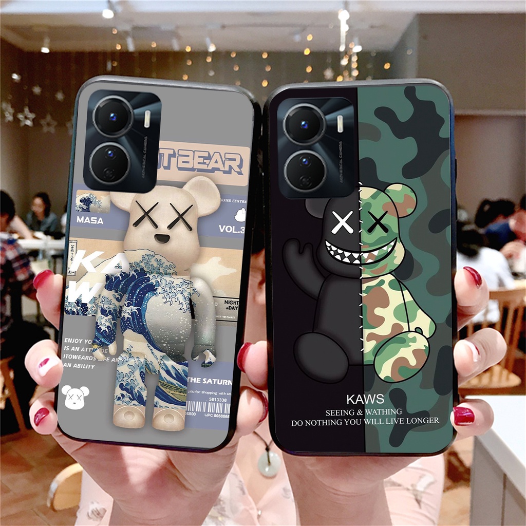 Ốp lưng Vivo Y16 4G - Vivo Y22S - Vivo T1 5G bearbrick KAWS đáng yêu cute cực bền