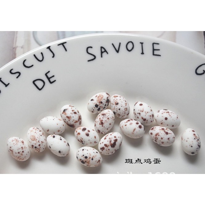 Charm (C40) slime/ Dụng Cụ Charm Trang Trí [Ko Keo &amp; Nút] Hình Quả Trứng (0.8x1.2 cm)
