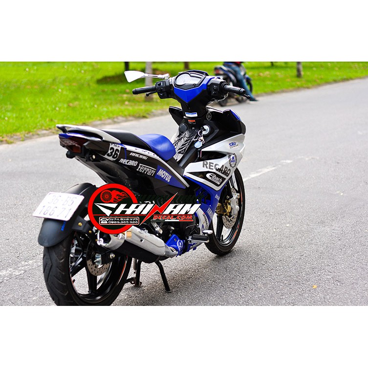 Tem Trùm Exciter 150 màu xanh dương Brembo